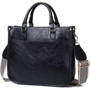 Women’s New Black Leather Purse Zipped Pockets Crossbody Bag and Shoulder Bag